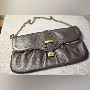 Elegant Brown Genuine Leather Clutch